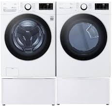 LG LGWADRGW34712 Side-by-Side Dryer Set in White