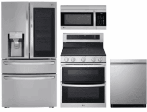 LG LGRERADWMW21169  4 Piece Kitchen Appliances Package with French Door Refrigerator