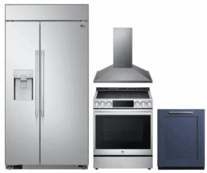 LG  LGRERADWRH140  4 Piece Kitchen Appliances Package with Side-by-Side Refrigerator