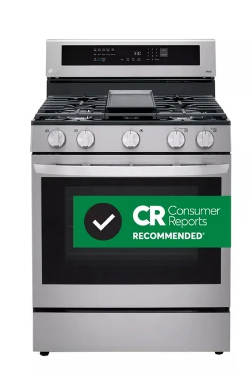 LG LRGL5825F 30 Inch Freestanding Gas Smart Range with 5 Sealed Burners, 5.8 Cu. Ft.