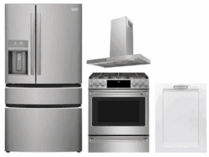 FRRERARHDW5   4 Piece Kitchen Appliances Package with French Door Refrigerator, Dual Fuel Range and Dishwasher in Stainless Steel