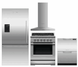 FPRERADWRH6829  4 Piece Kitchen Appliances Package with Bottom Freezer Refrigerator, Gas Range and Dishwasher in Stainless Steel