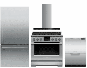 FPRERARHDW9  4 Piece Kitchen Appliances Package with Bottom Freezer Refrigerator, Dual Fuel Range and Dishwasher in Stainless Steel