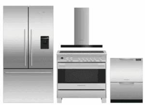 FPRERADWRH6802  4 Piece Kitchen Appliances Package with French Door Refrigerator, Gas Range and Dishwasher in Stainless Steel