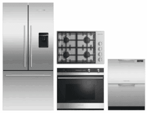 FPRECTWODW261  4 Piece Kitchen Appliances Package with French Door Refrigerator and Dishwasher in Stainless Steel