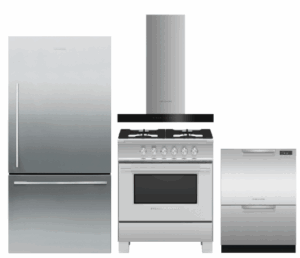 FPRERARHDW3  4 Piece Kitchen Appliances Package with Bottom Freezer Refrigerator, Induction Range and Dishwasher in Stainless Steel