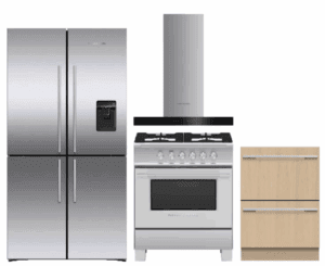 FPRERARHDW2  4 Piece Kitchen Appliances Package with French Door Refrigerator, Gas Range and Dishwasher in Stainless Steel