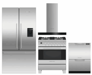 FPRERADWRH6726  4 Piece Kitchen Appliances Package with French Door Refrigerator, Dual Fuel Range and Dishwasher in Stainless Steel