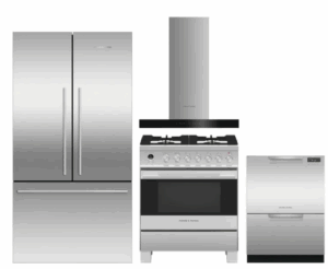FPRERADWRH6727  4 Piece Kitchen Appliances Package with French Door Refrigerator, Dual Fuel Range and Dishwasher in Stainless Steel