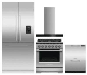 FPRERADWRH6637  4 Piece Kitchen Appliances Package with French Door Refrigerator, Dual Fuel Range and Dishwasher in Stainless Steel
