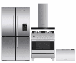 FPRERADWRH6695  4 Piece Kitchen Appliances Package with French Door Refrigerator, Gas Range and Dishwasher in Stainless Steel