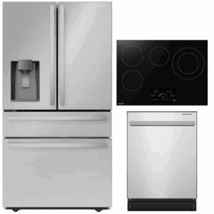 SHRERADWMW611  3 Piece Kitchen Appliances Package with French Door Refrigerator and Dishwasher in Stainless Steel