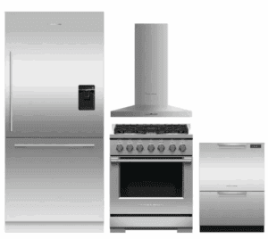 FPRERADWRH6585  4 Piece Kitchen Appliances Package with Bottom Freezer Refrigerator, Gas Range and Dishwasher in Panel Ready
