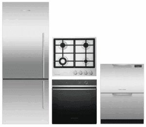 FPRECTWODW251  4 Piece Kitchen Appliances Package with Bottom Freezer Refrigerator and Dishwasher in Stainless Steel