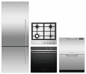 FPRECTWODW251  4 Piece Kitchen Appliances Package with Bottom Freezer Refrigerator and Dishwasher in Stainless Steel