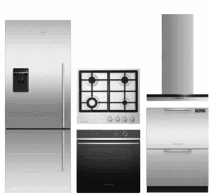 FPRECTWODWRH843  5 Piece Kitchen Appliances Package with Bottom Freezer Refrigerator and Dishwasher in Stainless Steel