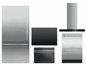 FPRECTWORHDW2  5 Piece Kitchen Appliances Package with Bottom Freezer Refrigerator and Dishwasher in Stainless Steel