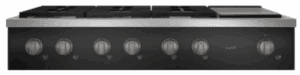 CGU486P3TD1HRDWR5 Commercial-Style Gas Rangetop with 6 Burners in Matte Black and Brushed Black Knobs