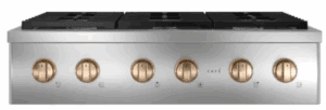 CGU366P2TS1HRDWR3 Commercial-Style Gas Rangetop with 6 Burners in Stainless Steel and Brushed Copper Knobs